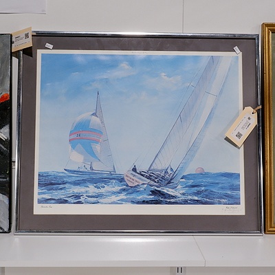 Framed Maritime Art Print 'Spinnaker Time' - Signed by the Artist Kipp Soldwedel