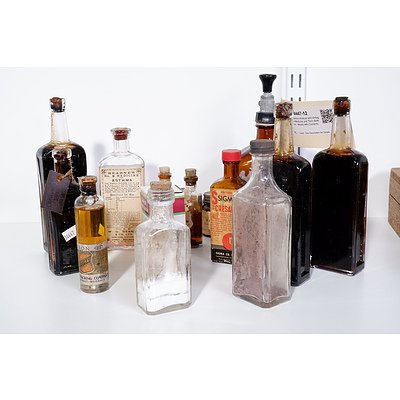 Various Antique and Vintage Medicine and Tonic Bottles - Mostly with Contents