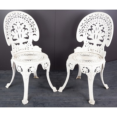 Pair of Cast Aluminum Garden Chairs