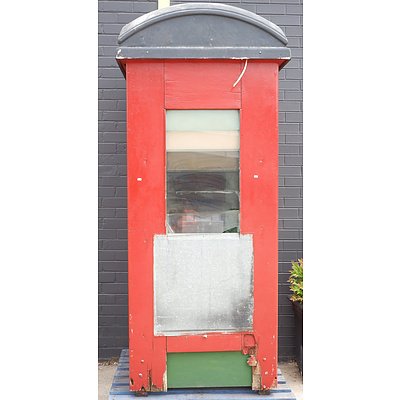 Vintage Red Painted Timber Phone Box, Ex Canberra (Civic)