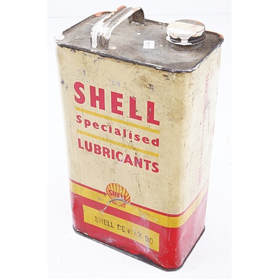 Vintage Shell Dentax 90 One Gallon Oil Tin