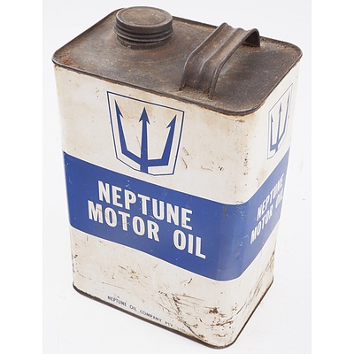 Vintage Neptune Motor Oil One Gallon Oil Tin