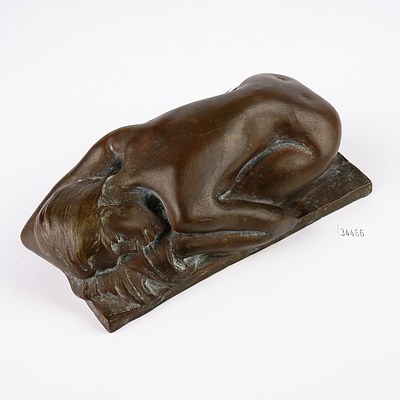 Artist Unknown, Sleeping Nude, Cast Bronze, Circa 1970