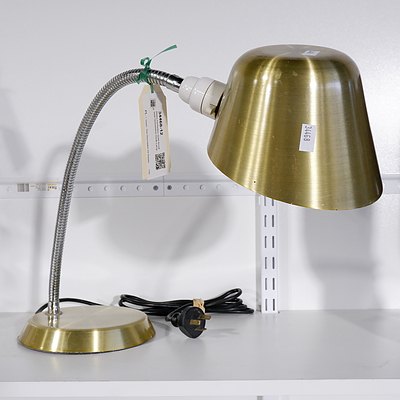 Retro Perfection Gold Anodised Gooseneck Desk Lamp