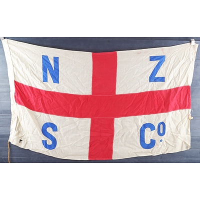 Antique Linen Flag of New Zealand Steamship Co