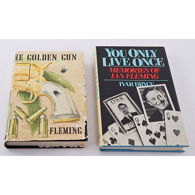 Rare Book, First Printing First Edition, Ian Flemming, The Man With The Golden Gun, Jonathan Cape, 1965, Hardcover with Dust Jacket and You Only Live Once Memories of Ian Flemming