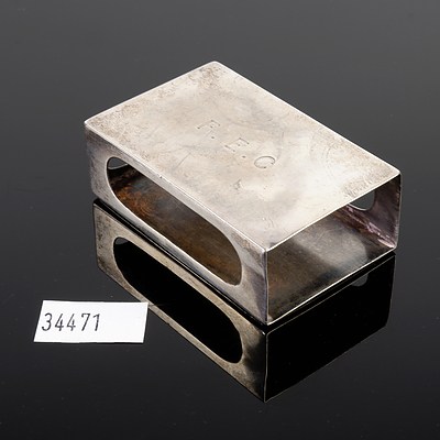 Antique Hallmarked Silver Matchbox Cover with Engraved Initials