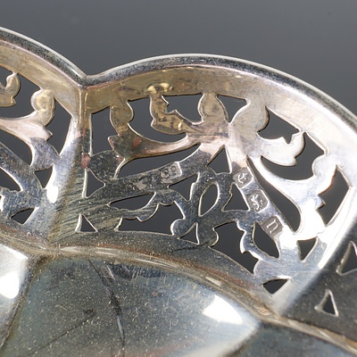 Antique Sterling Silver Pierced Bon Bon Dish - Hallmarked Sydney & Co Birmingham 1912