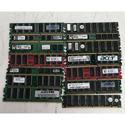 Lot of Assorted DDR400 Desktop RAM Memory Modules