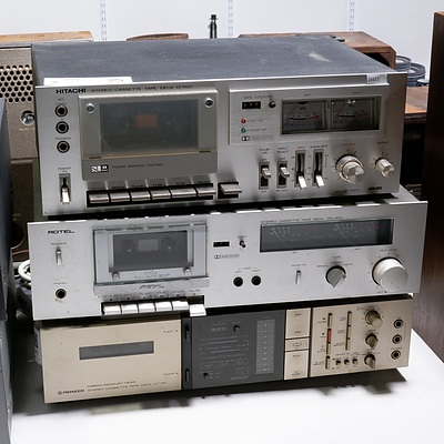 Three Cassette Decks: Hitachi D-550, Rotel RD-400, Pioneer CT-7R