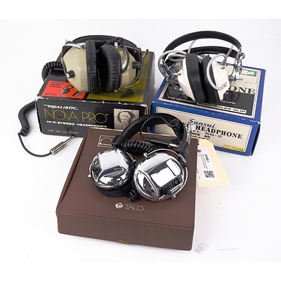 Three Vintage Stereo Headphone Sets in Original Boxes (3)