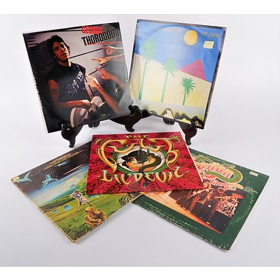 Quantity of Five LP Vinyl Records Including The Cure, The Cult, Dragon, George Thorogood and More