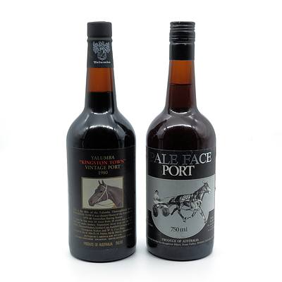 Yalumba Racing Series Vintage Port 'Kingston Town' 1980 and Paleface Port - Lot of Two Bottles