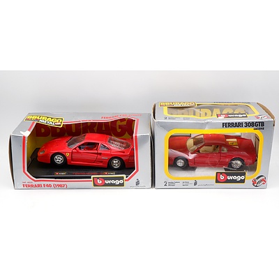 Burago 1:24 Diecast 1987 Ferrari F40 and Ferrari 308GTB (2)