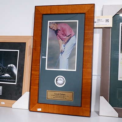 Framed Arnold Palmer Memorabilia with Facsimile Signature