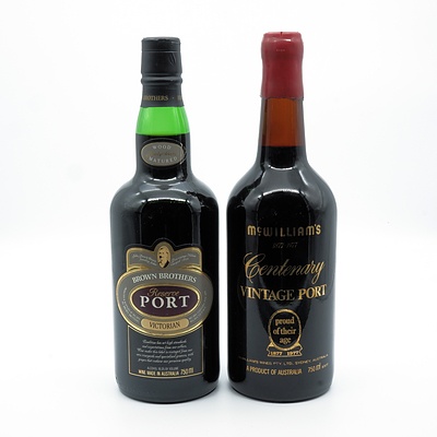 McWilliams Centenary Port and Brown Brothers Reserve Port - 750ml - Lot of Two Bottles (2)