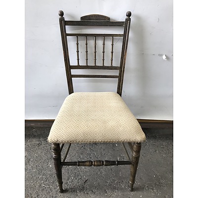Edwardian Side Chair With Upholstered Seat
