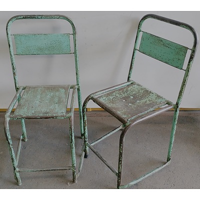 Rustic Metal Armchairs - Lot of Two