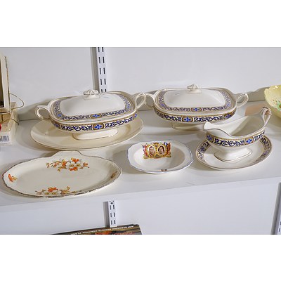 Group of Alfred Meakin Tureens, Platter, Gravy Boat and Dishes