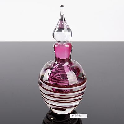 Eileen Gordon 1983 Pink Art Glass Perfume Bottle