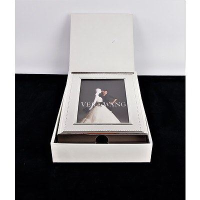 New Vera Wang for Wedgwood Grosgrain Silverplate Photo Frame in Box