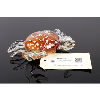 Art Glass Crab Figurine