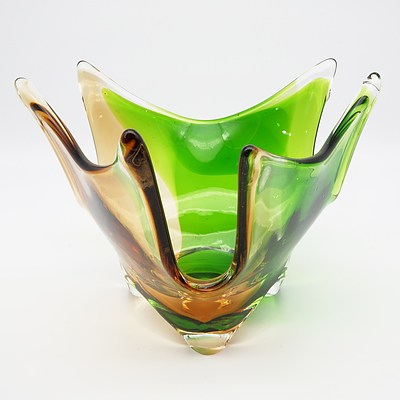 Vintage Murano Glass Footed Bowl
