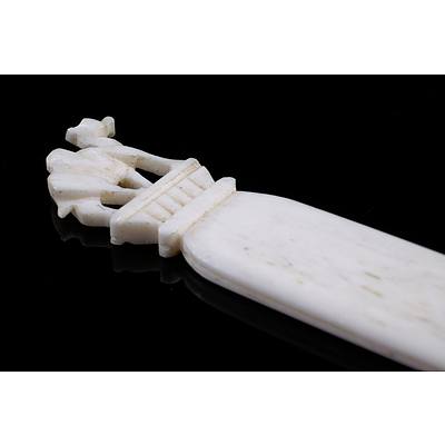 Antique Ivory Bookmark with Camel Finial Circa 1880s
