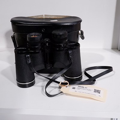 Asahi Pentax 8 x 40 Wide Field Binoculars in Leather Case