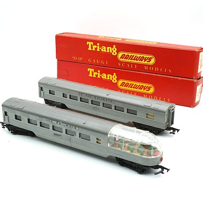 Two Vintage Boxed Triang Railways OO Gauge Scale Models, R24 Coach and R125 Observation Coach 