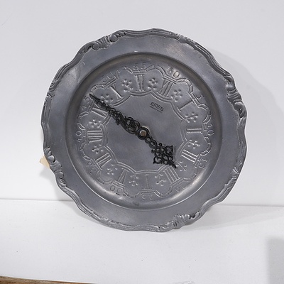 Vintage Emes Pewter Wall Clock