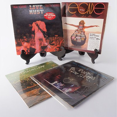 Four Neil Young Vinyl Records including Double and Triple albums