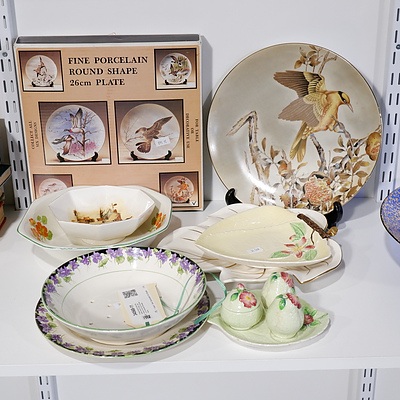 Vintage Royal Doulton Strawberry Dish & Plate, Carltonware Cruet Set & Two Bowls and Assorted Porcelain Wares
