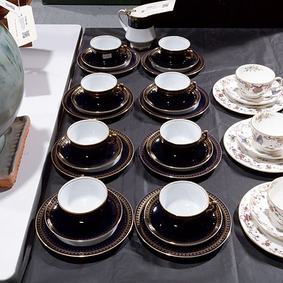 Romanov Cobalt and Gilt Part Tea Set - 25 pieces