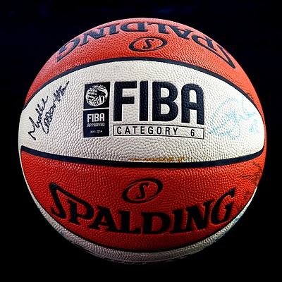 A Framed Signed Canberra Capitals Shirt & Signed Basketball from the WNBL 2011/2012 Season