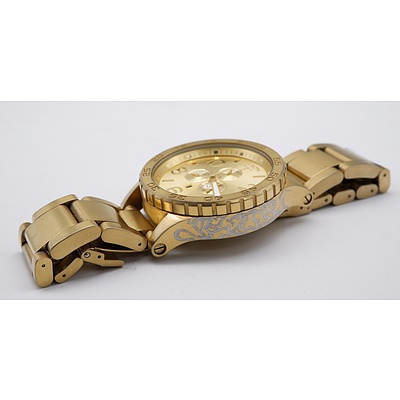 Nixon 51-30 Chrono Gold Metal Dress Watch