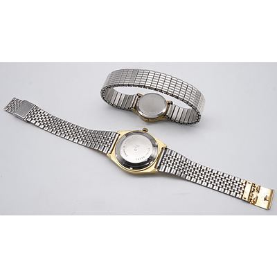Q & Q Gold metal Dress Watch and Unique Silver Ladies Watch (2)