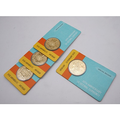 Four RAM Special Release 50th Anniversary of Decimal Currency Gold Plated 50c Coins (4)