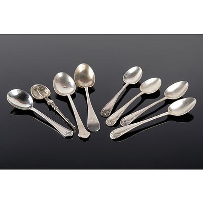Assorted English Hallmarked Sterling Silver Teaspoons