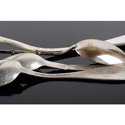 Three Sterling Silver & Enamel Collector Spoons, Japanese Silver Spoon set with Pearl, Peruvian Silver Spoon and Silver Spoon with Teapot Handle
