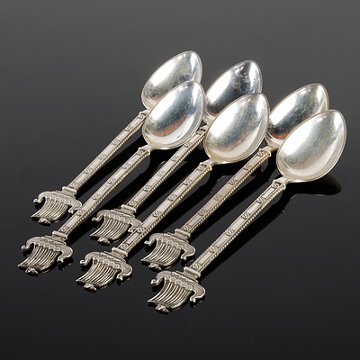 Set of Six David Anderson Norway Sterling Silver Spoons