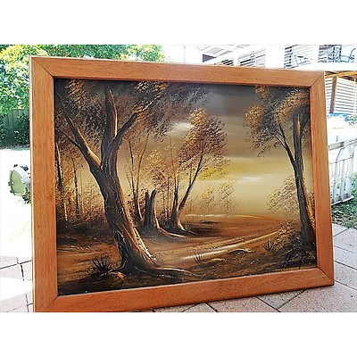 Oil Painting in Wooden Frame