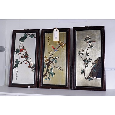Three Panel Oriental Artwork