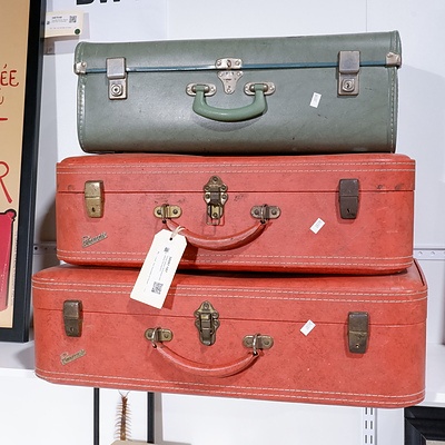 Three Retro Suitcases including Permacare