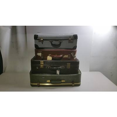 Four Vintage Suitcases including Paklite