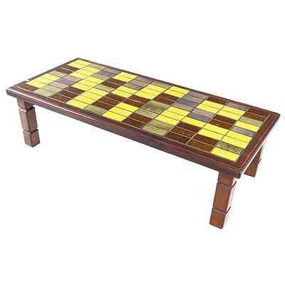 Retro Coffee Table with Tiled Top