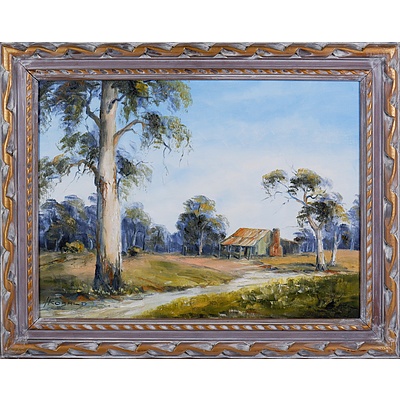 H. Kobald, Untitled (Country Cottage), Oil on Canvasboard