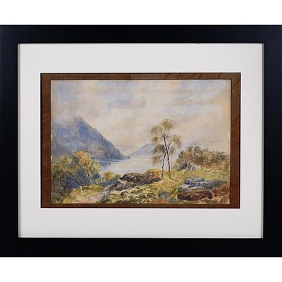 Australian School (20th Century), Untitled (Landscape with Bay) 1915, Watercolour