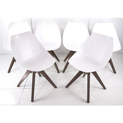 Set of Six Retro Style Moulded Plastic Dining Chairs