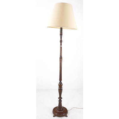 Vintage Timber Floor Lamp with Shade